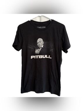 Pitbull I Feel Good Tour 2021 black t-shirt with graphic of Pitbull
